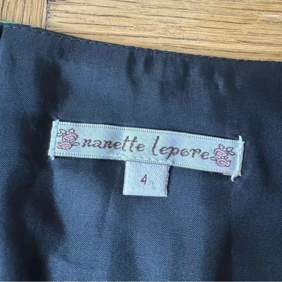 Nanette Lepore Size 4 Bright Pink Purple Black Silk Mini Skirt Side Zip - Picture 3 of 7